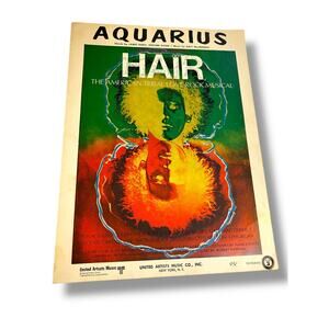 1968 Hair Aquarius Sheet Music United Artists Music C James Rado Gerome Ragni
